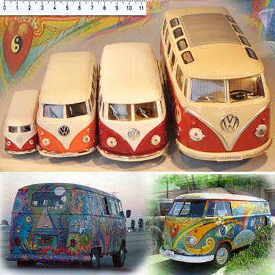 VW HIPPIEBUS årgang 1962 in size 1:32 (small - green)